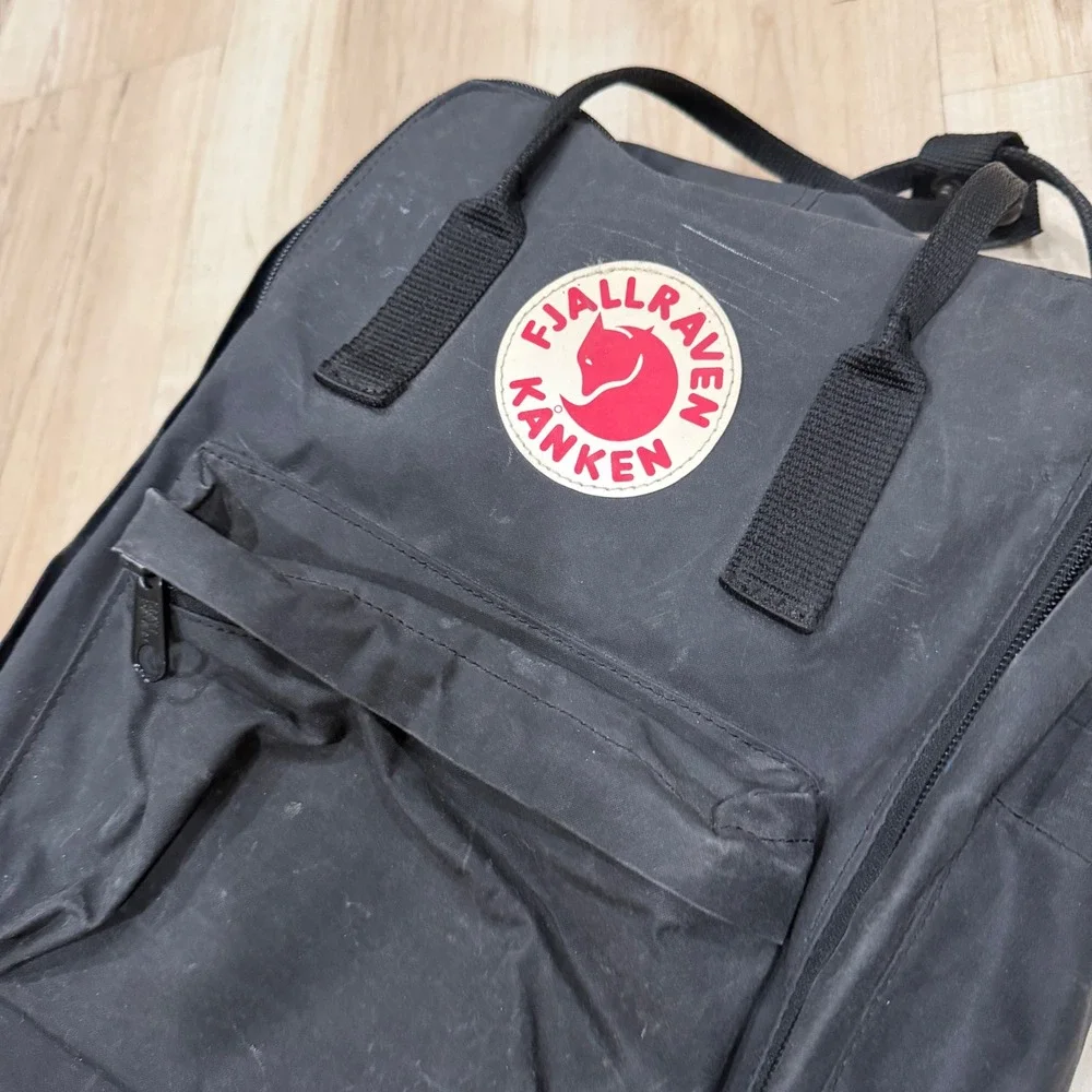 Fjallraven Kanken Classic Backpack Black Vinylon F School Travel Bag